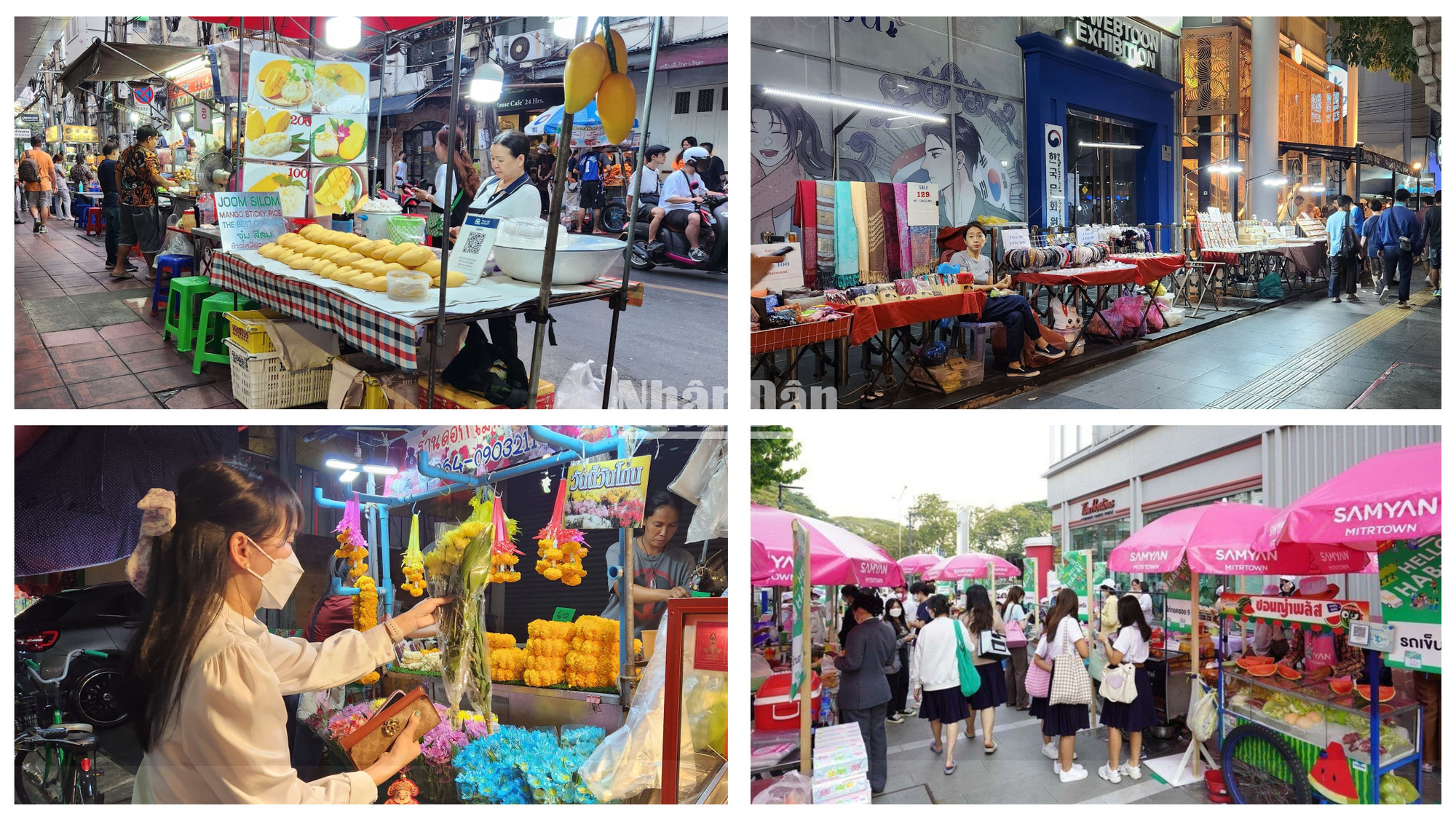 Những người bán hàng rong ở thủ đô Bangkok thường rất có ý thức trong việc duy trì lối đi lại cho người đi bộ. (Ảnh: NAM ĐÔNG) Những người bán hàng rong ở thủ đô Bangkok thường rất có ý thức trong việc duy trì lối đi lại cho người đi bộ. (Ảnh: NAM ĐÔNG)