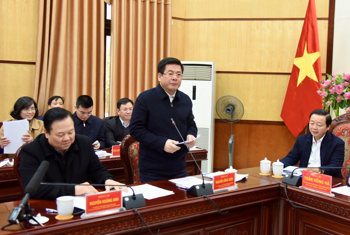 Bộ trưởng Bộ Công thương Nguyễn Hồng Diên phát biểu.