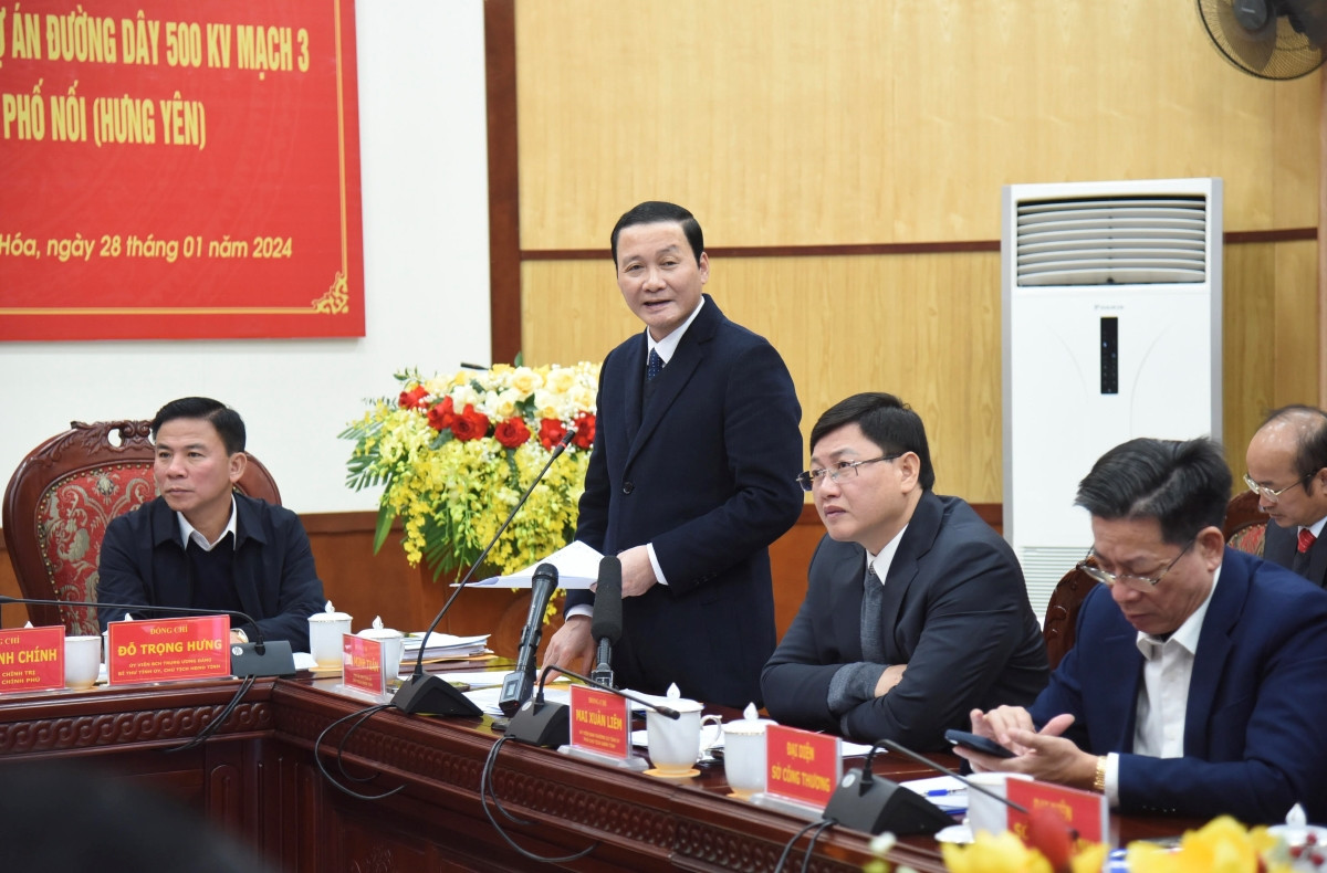 Chủ tịch Ủy ban nhân dân tỉnh Thanh Hoá Đỗ Minh Tuấn phát biểu.