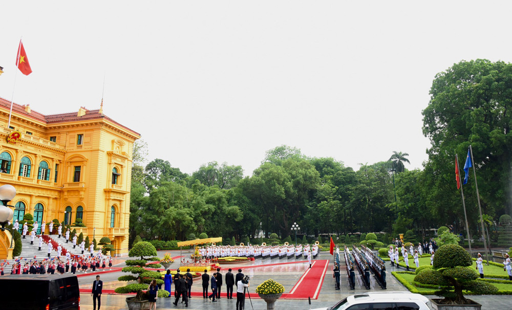 Phủ Chủ tịch - nơi diễn ra lễ đón Thủ tướng Australia Anthony Albanese.