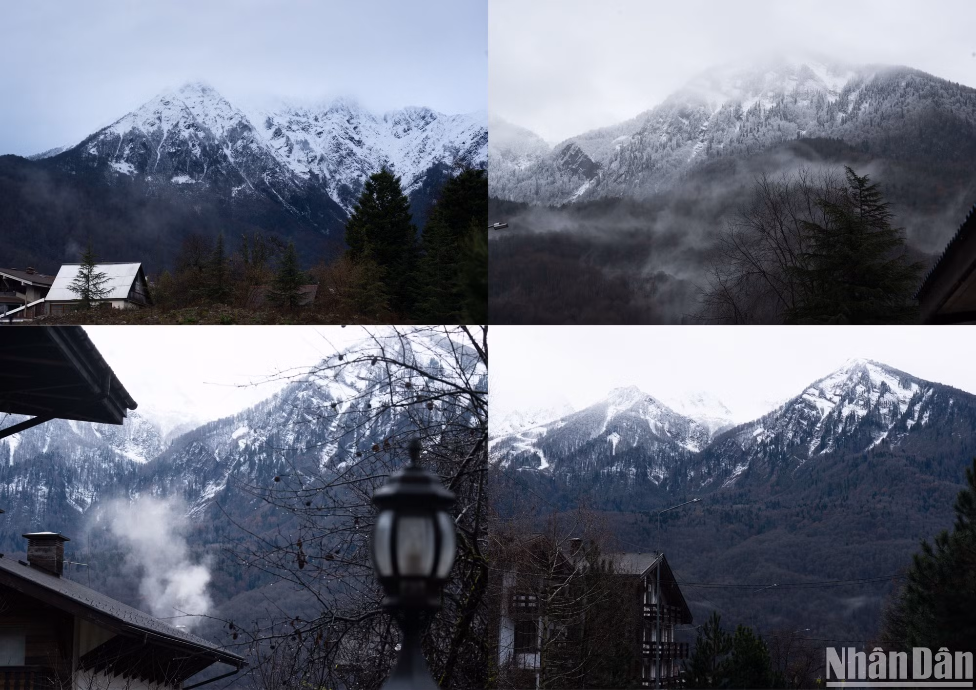 Núi "ôm" lấy Krasnaya Polyana từ mọi phía.