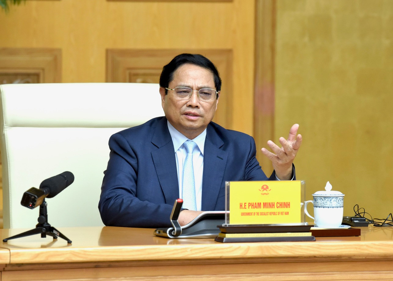 Thủ tướng Phạm Minh Chính phát biểu tại buổi tiếp.