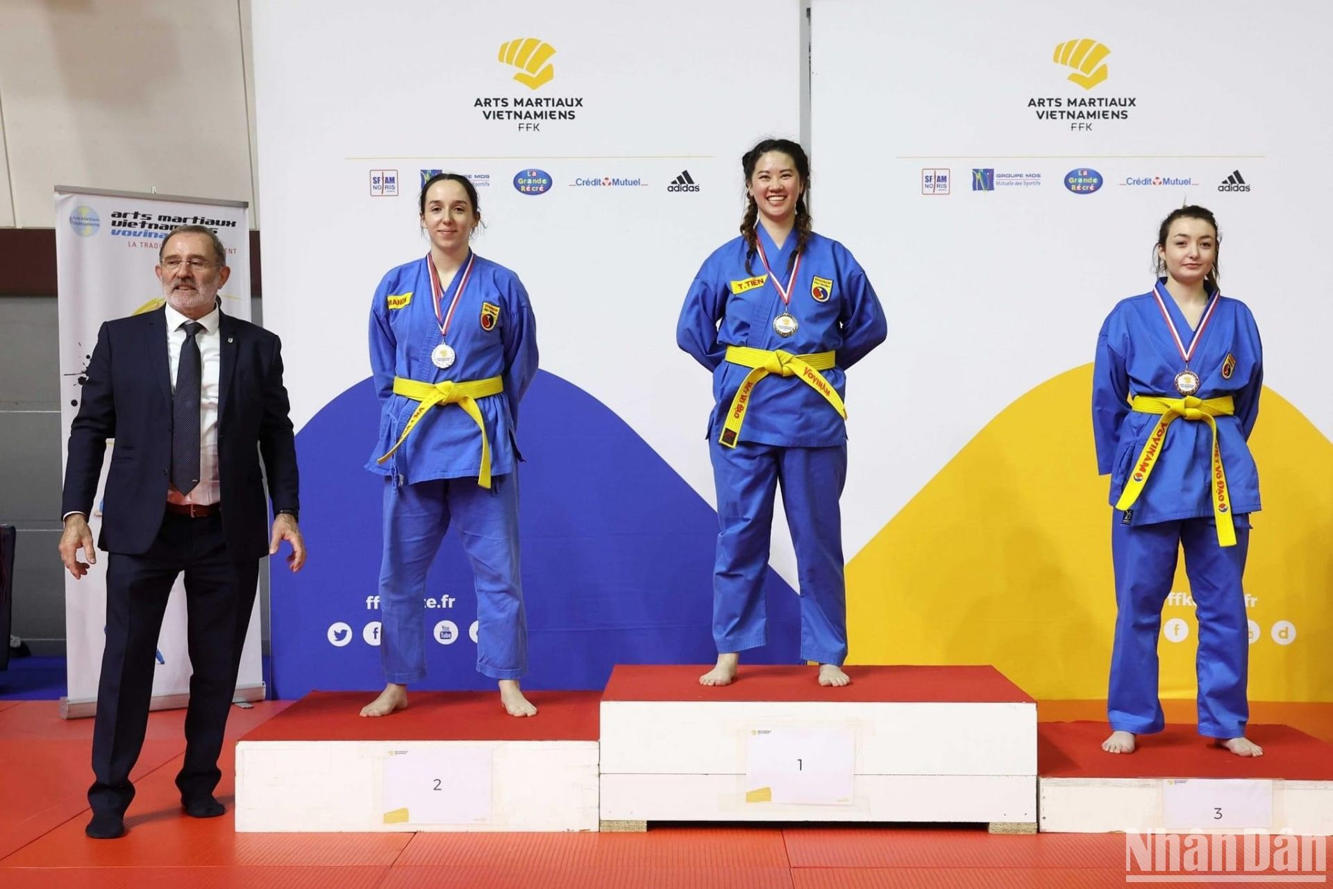 Trương Thủy Tiên đã nhiều lần chiến thắng tại các cuộc thi võ thuật tại Pháp và tại châu Âu. (Ảnh: Thăng Long Vovinam)