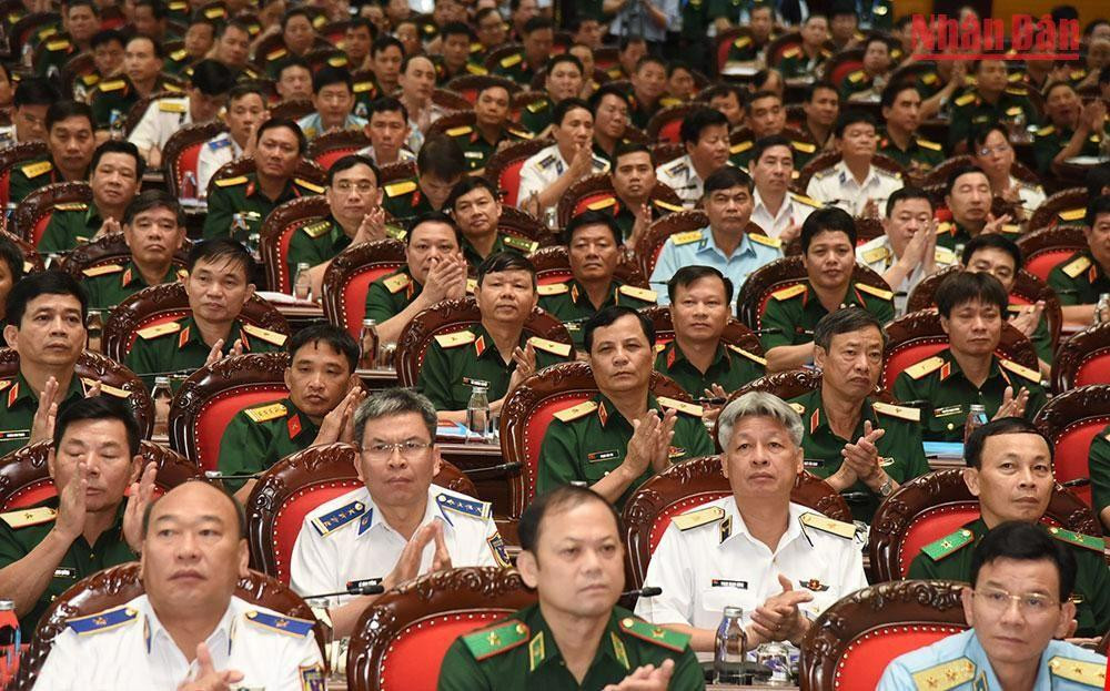 Các đại biểu dự Hội nghị Quân chính toàn quân 6 tháng đầu năm 2022.