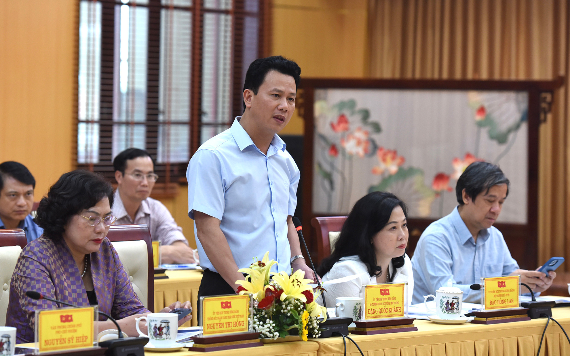 Bộ trưởng Tài nguyên Môi trường Đặng Quốc Khánh phát biểu.