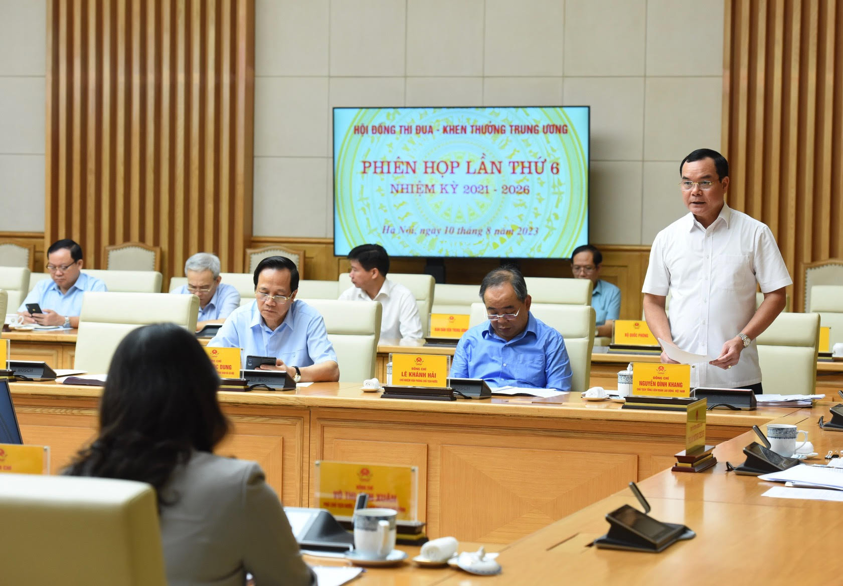 Chủ tịch Tổng Liên đoàn Lao động Việt Nam Nguyễn Đình Khang phát biểu.