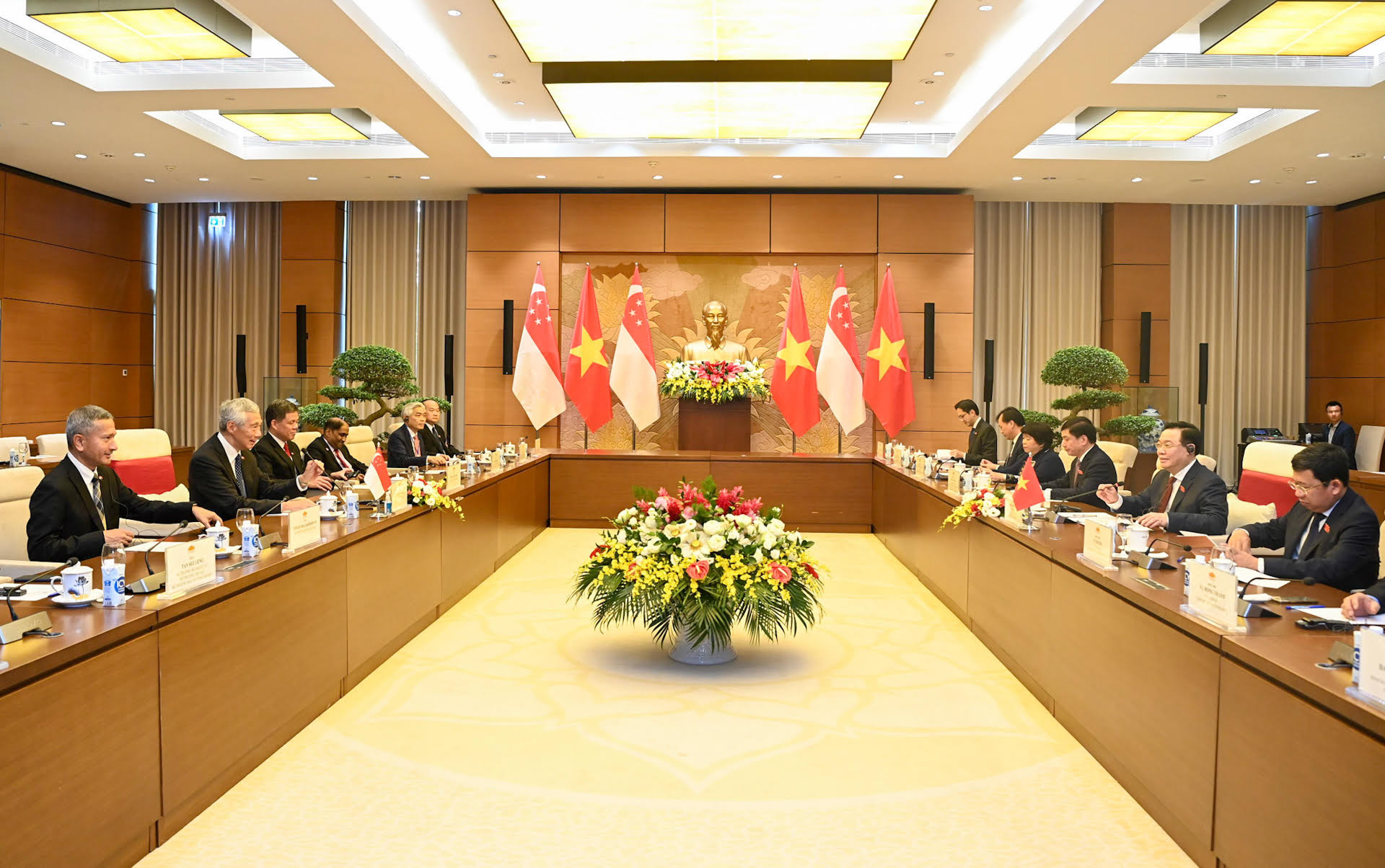 Quang cảnh buổi hội kiến tại Nhà Quốc hội.