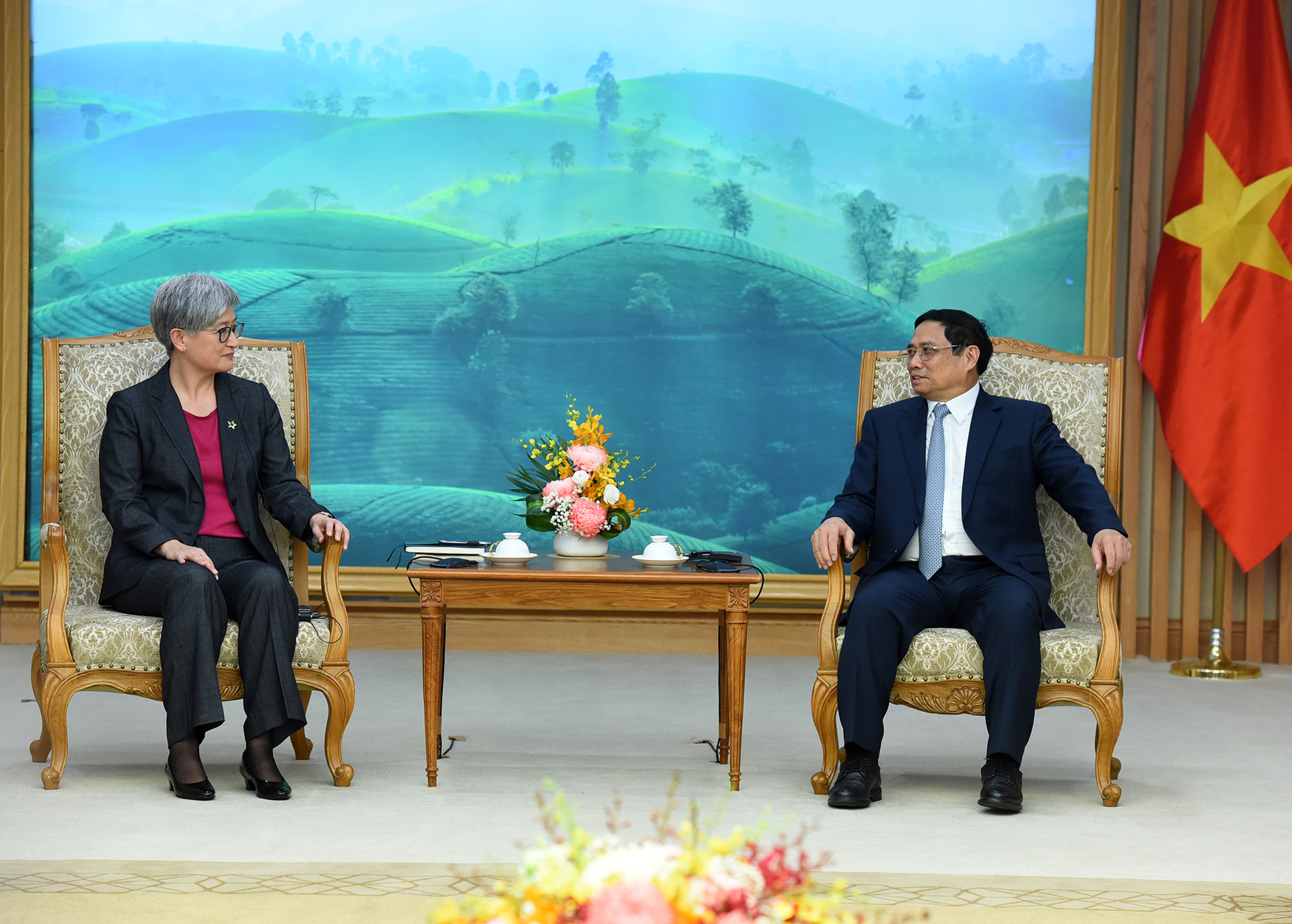 Thủ tướng Phạm Minh Chính tiếp Bộ trưởng Ngoại giao Australia Penny Wong.