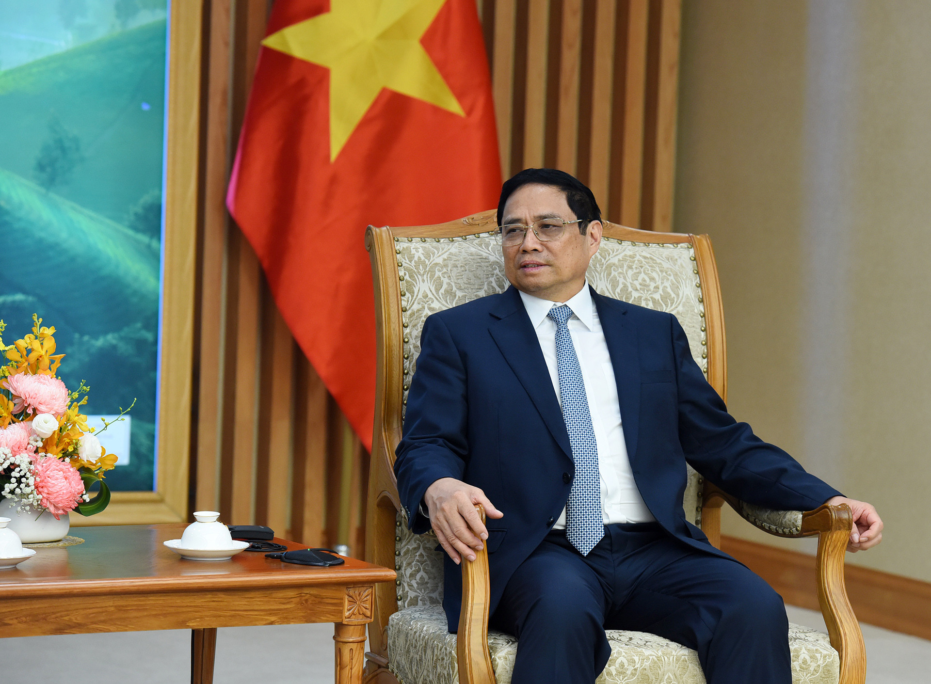 Thủ tướng Phạm Minh Chính phát biểu tại buổi tiếp Bộ trưởng Ngoại giao Australia Penny Wong.