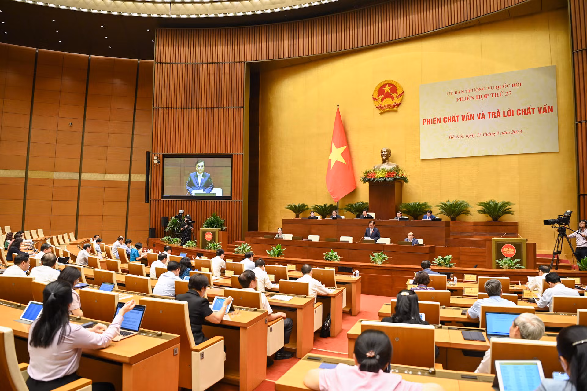 Nhóm vấn đề thứ hai thuộc lĩnh vực của Bộ Nông nghiệp và Phát triển nông thôn, nội dung chất vấn gồm: giải pháp tháo gỡ khó khăn cho xuất khẩu nông sản; hoạt động khai thác, bảo vệ và phát triển nguồn lợi thủy sản, giải pháp tháo gỡ “thẻ vàng” của Ủy ban châu Âu (EC) đối với thủy sản; việc chuyển đổi mục đích sử dụng, thu hồi diện tích đất trồng lúa, bảo đảm an ninh lương thực và xuất khẩu gạo.