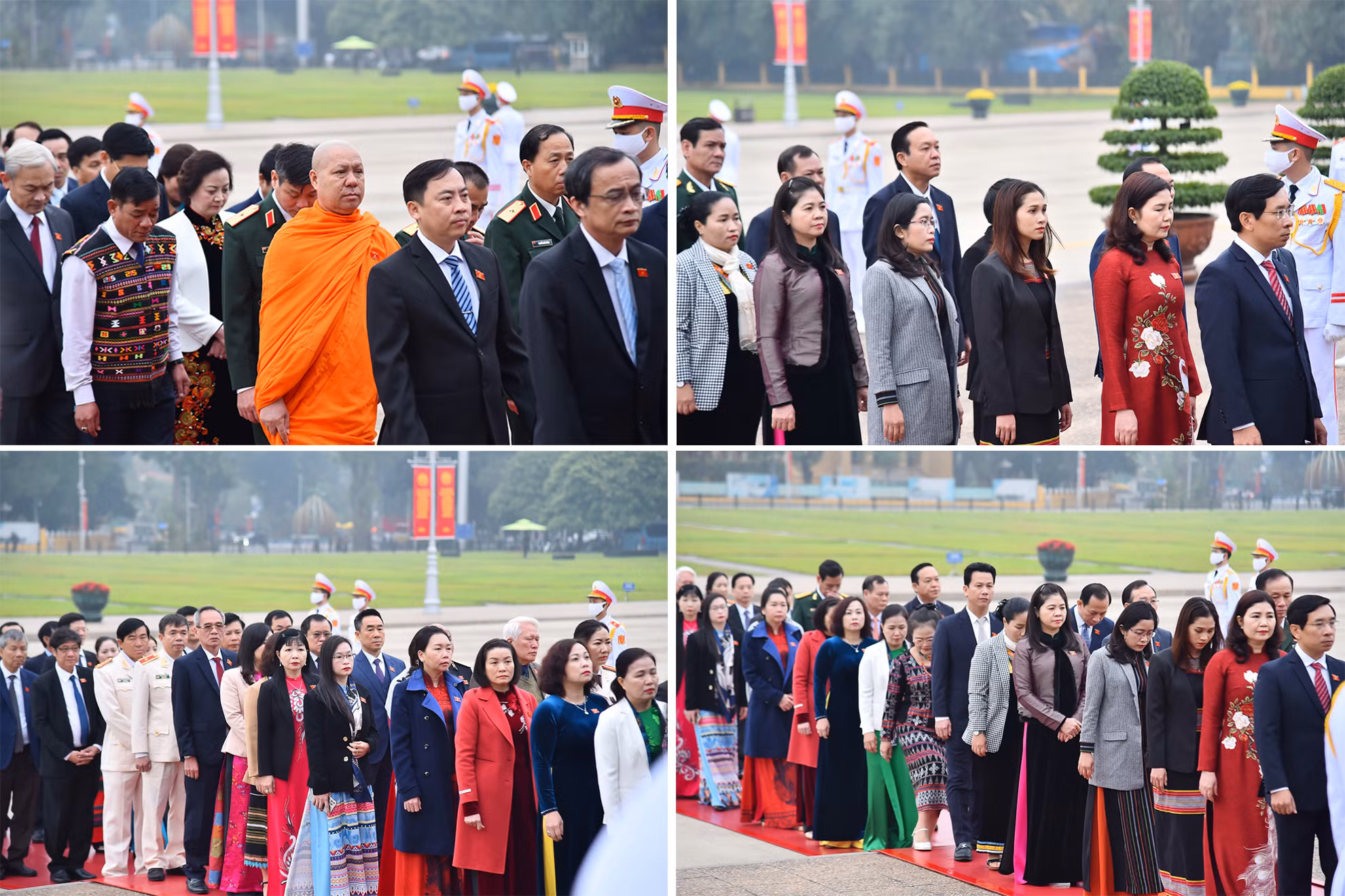 Các đoàn đại biểu Quốc hội vào Lăng viếng Chủ tịch Hồ Chí Minh trước lễ khai mạc Kỳ họp bất thường lần thứ 2.