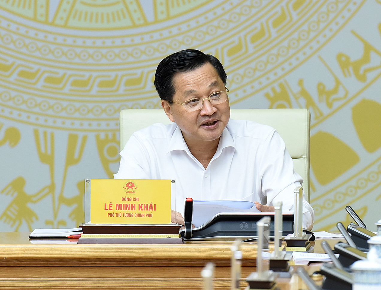 Phó Thủ tướng Lê Minh Khái phát biểu. Phó Thủ tướng Lê Minh Khái phát biểu.