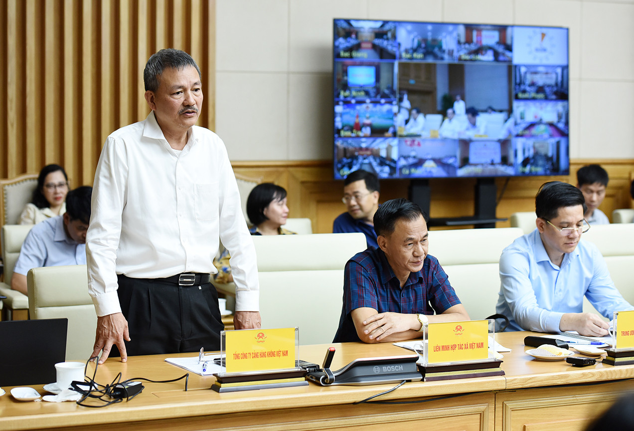 Chủ tịch Hội đồng quản trị Tổng công ty Cảng hàng không Việt Nam - CTCP (ACV) Lại Xuân Thanh phát biểu. Chủ tịch Hội đồng quản trị Tổng công ty Cảng hàng không Việt Nam - CTCP (ACV) Lại Xuân Thanh phát biểu.