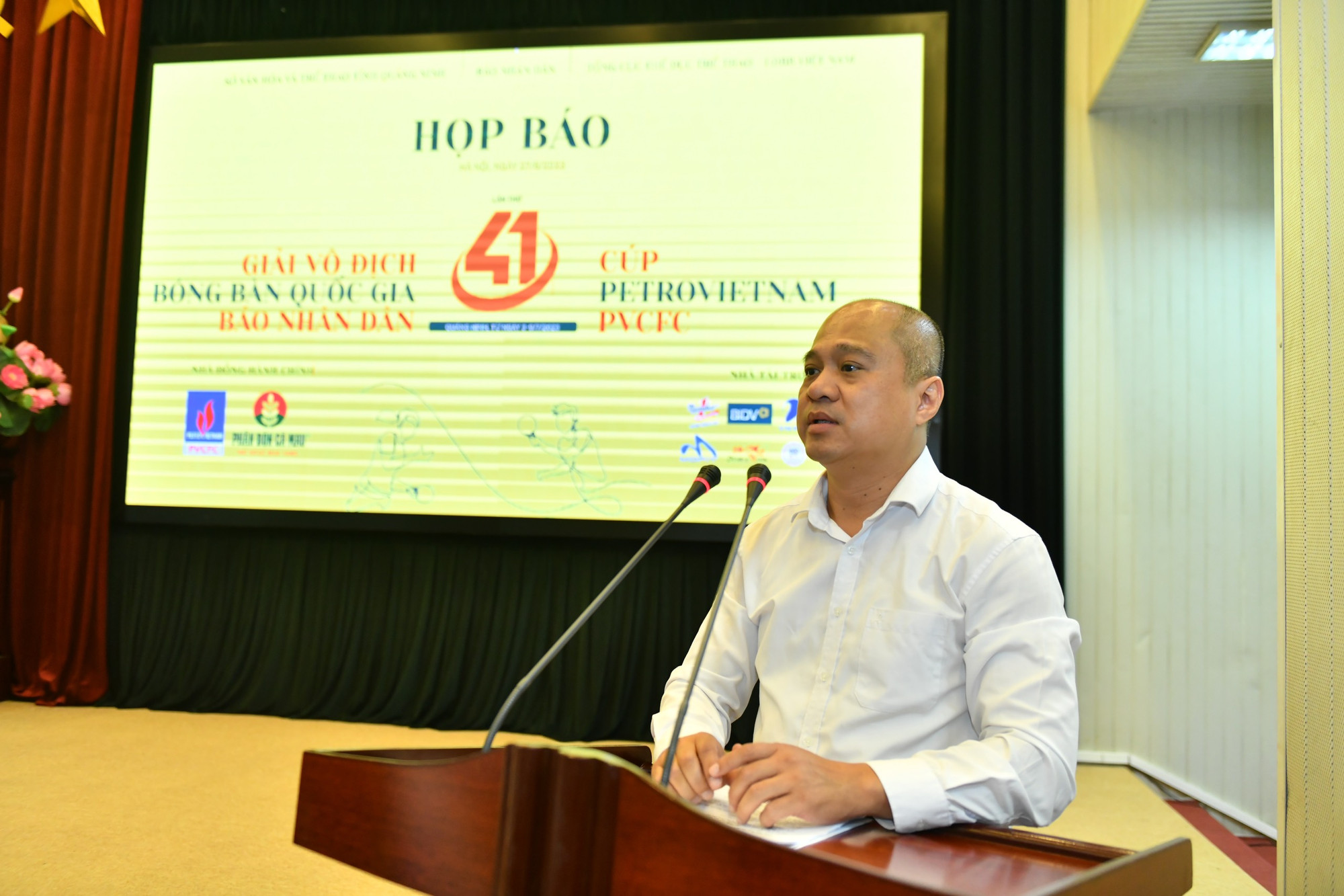 Tổng Thư ký Liên đoàn Bóng bàn Việt Nam Phan Anh Tuấn chia sẻ về công tác tổ chức giải đấu.