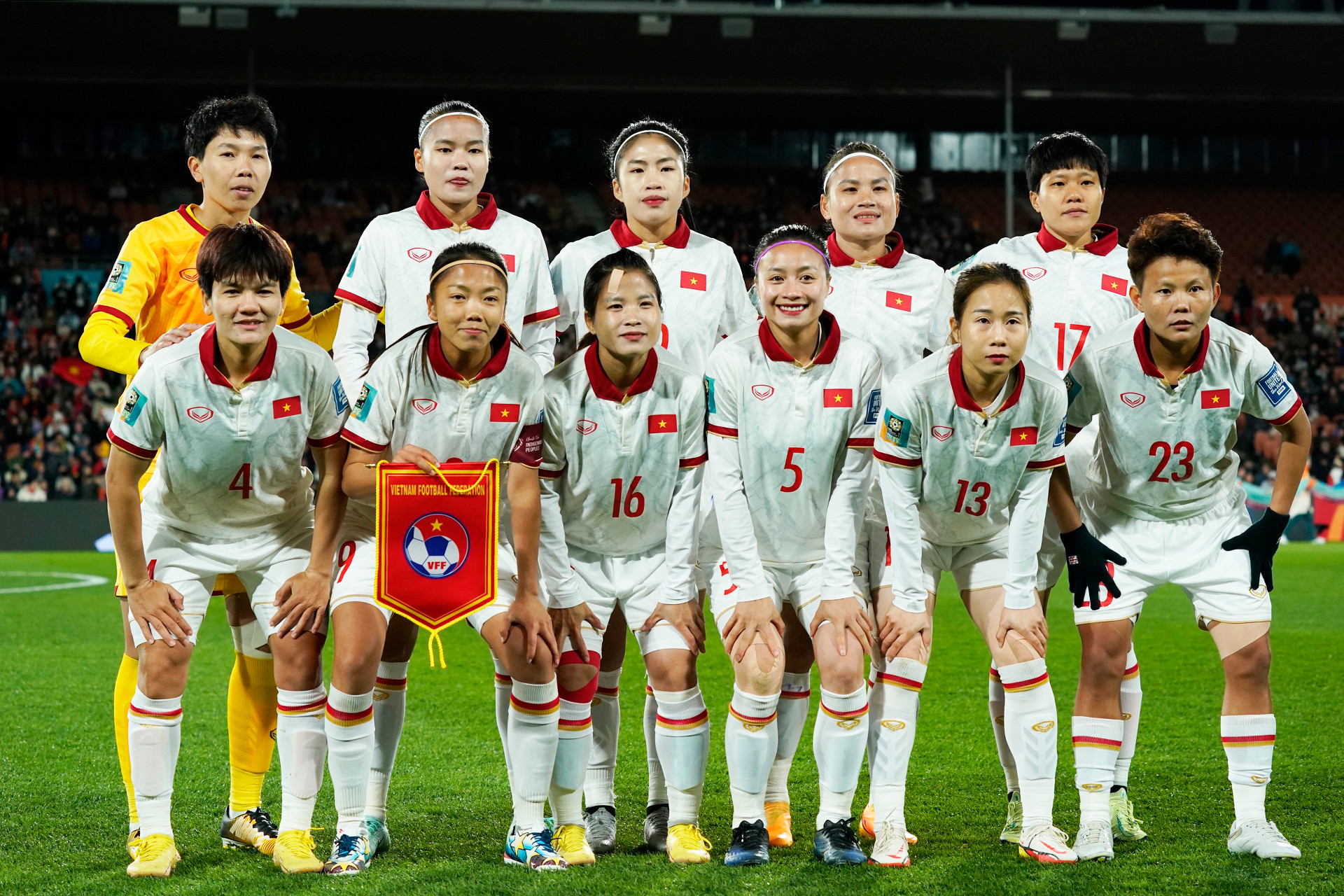 Đội hình xuất phát của đội tuyển nữ Việt Nam gặp Bồ Đào Nha.