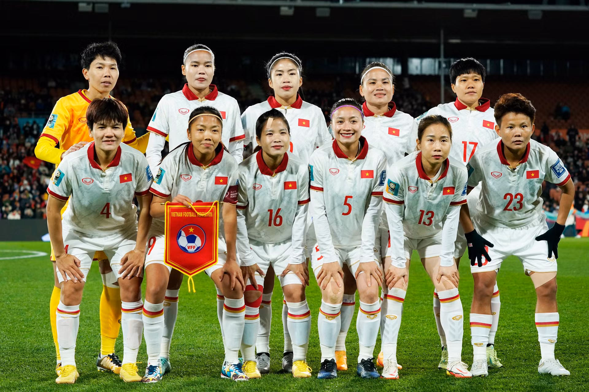 Đội hình xuất phát của đội tuyển nữ Việt Nam gặp Bồ Đào Nha.