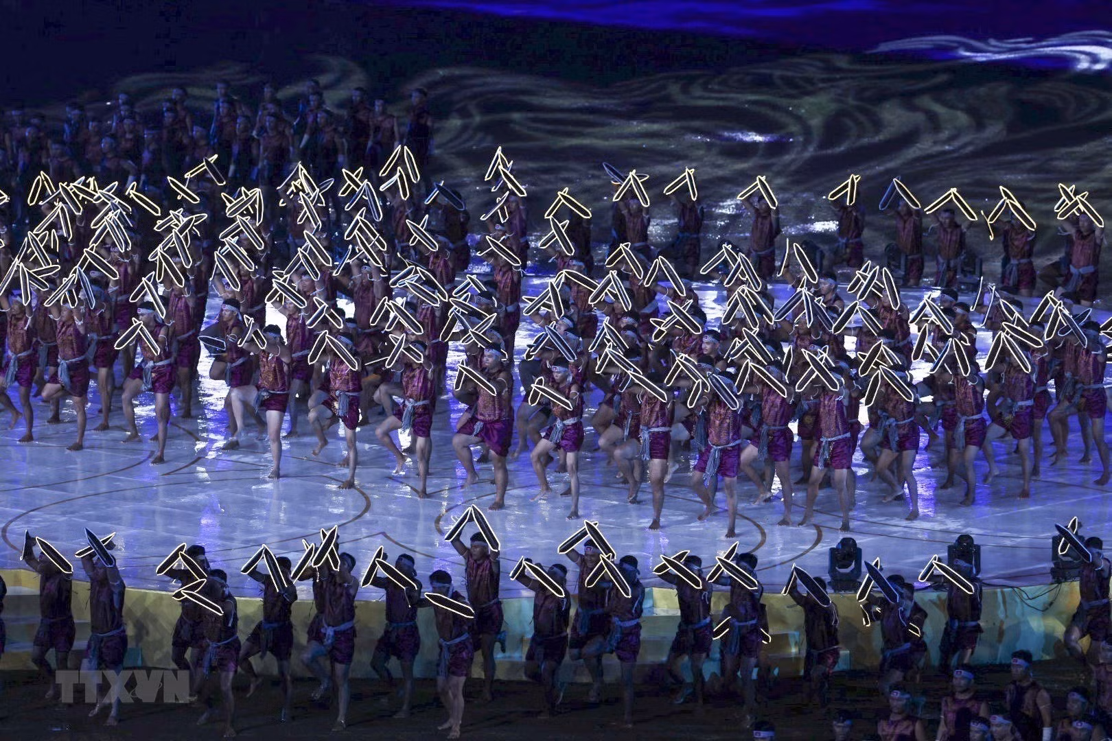 Màn trình diễn môn võ cổ truyền Kun Bokator của Campuchia.