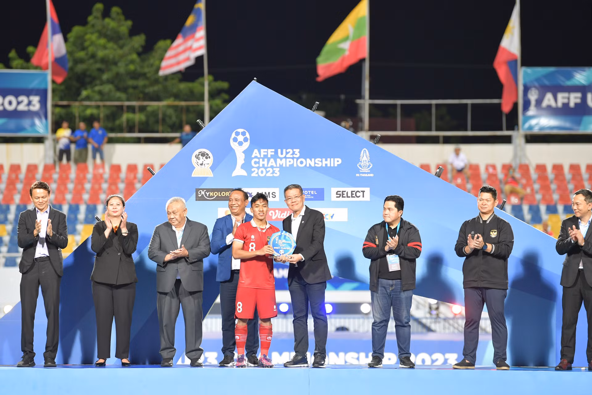 Arkhan Fikri của U23 Indonesia được bình chọn là Cầu thủ xuất sắc nhất giải đấu.