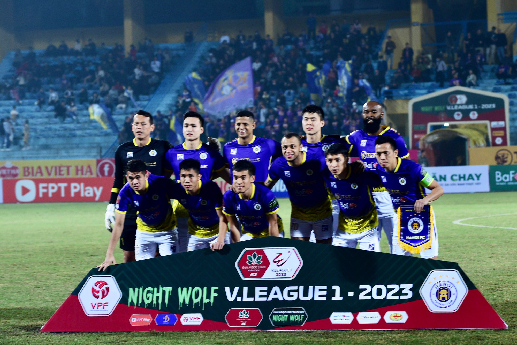 Đội hình xuất phát của Hà Nội FC.