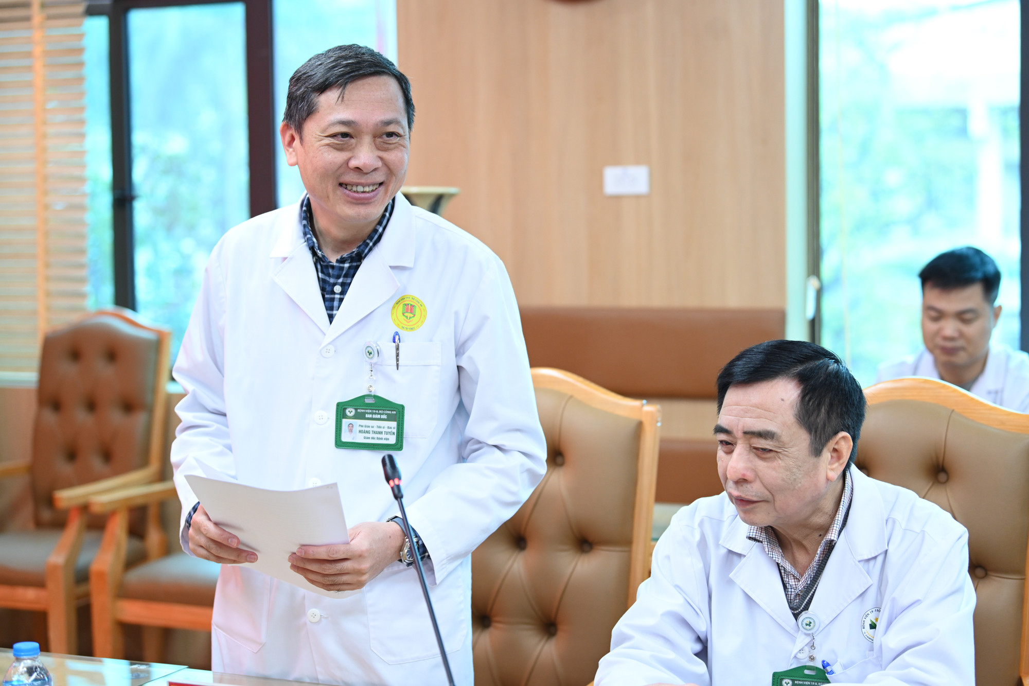 PGS, TS Hoàng Thanh Tuyền, Giám đốc Bệnh viện 19/8 (Bộ Công an) giới thiệu về bệnh viện.