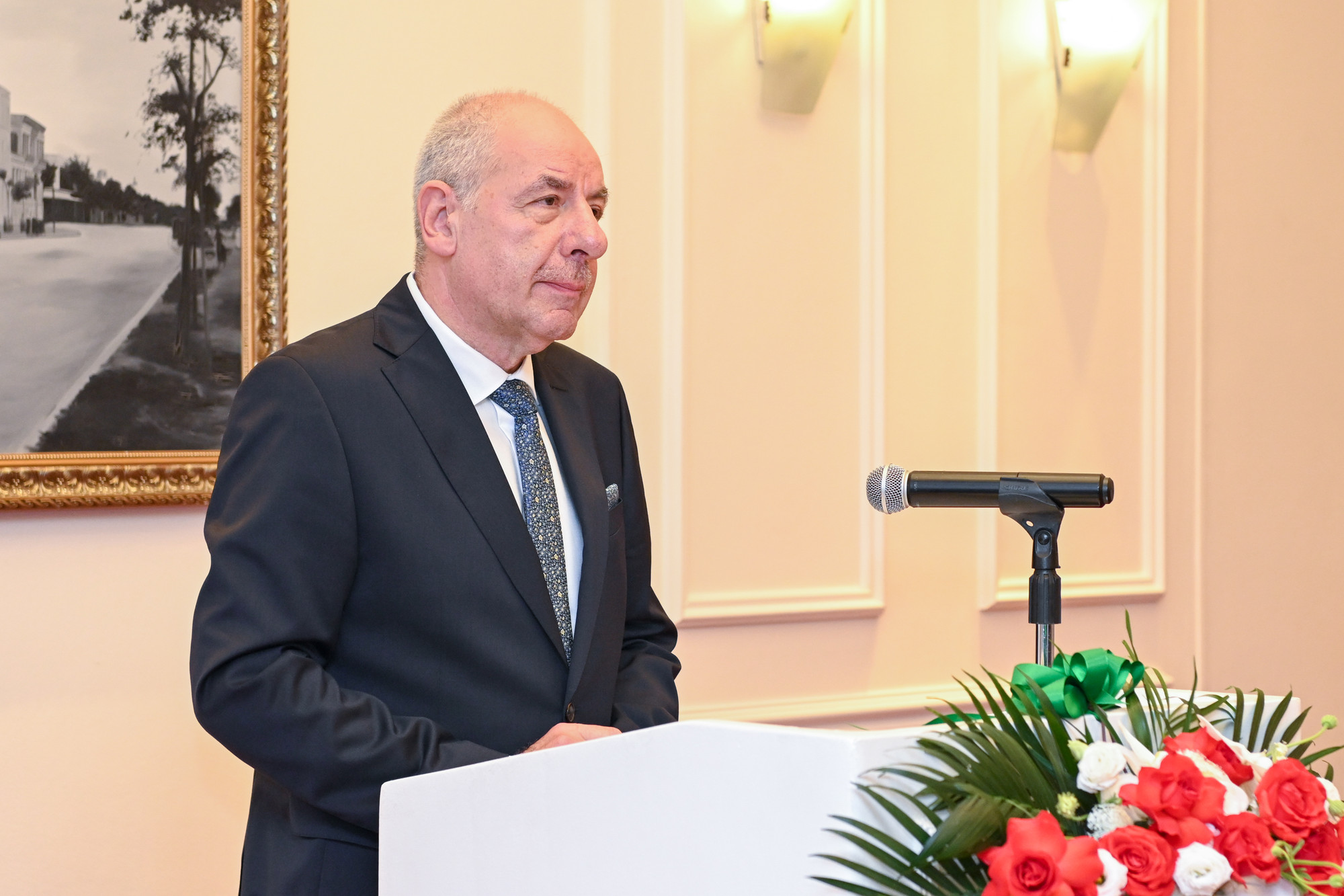 Tổng thống Hungary Sulyok Tamas phát biểu tại sự kiện.