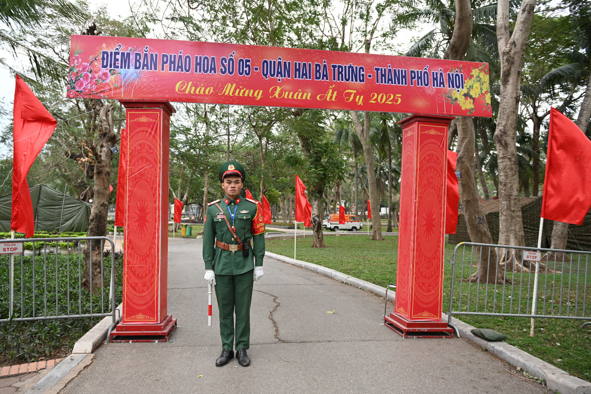 Điểm bắn pháo hoa số 5, quận Hai Bà Trưng được đặt tại đảo Dừa ở Công viên Thống Nhất.