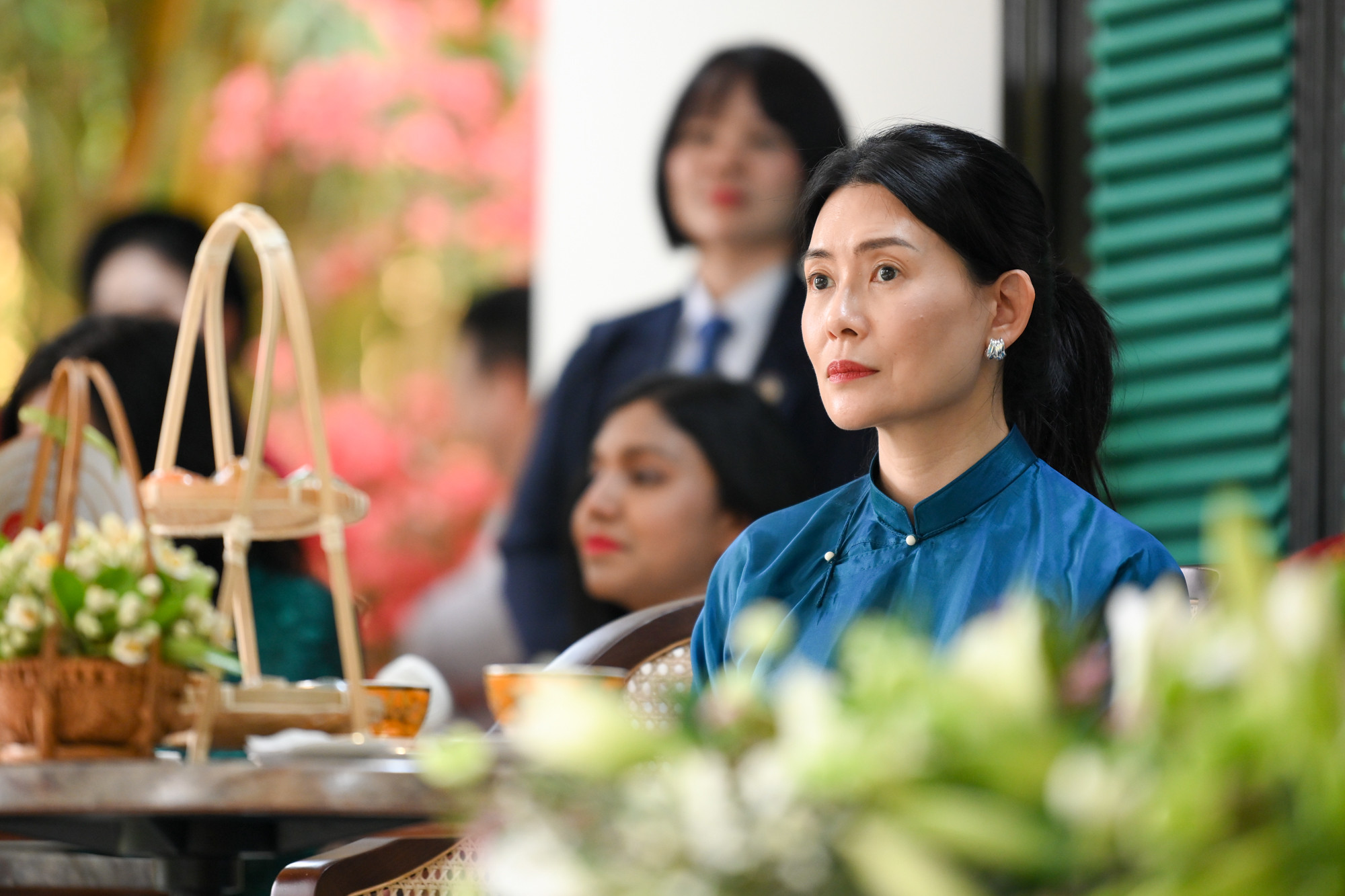 Bà Loo Tze Lui, Phu nhân Thủ tướng Singapore Lawrence Wong tại buổi gặp mặt.