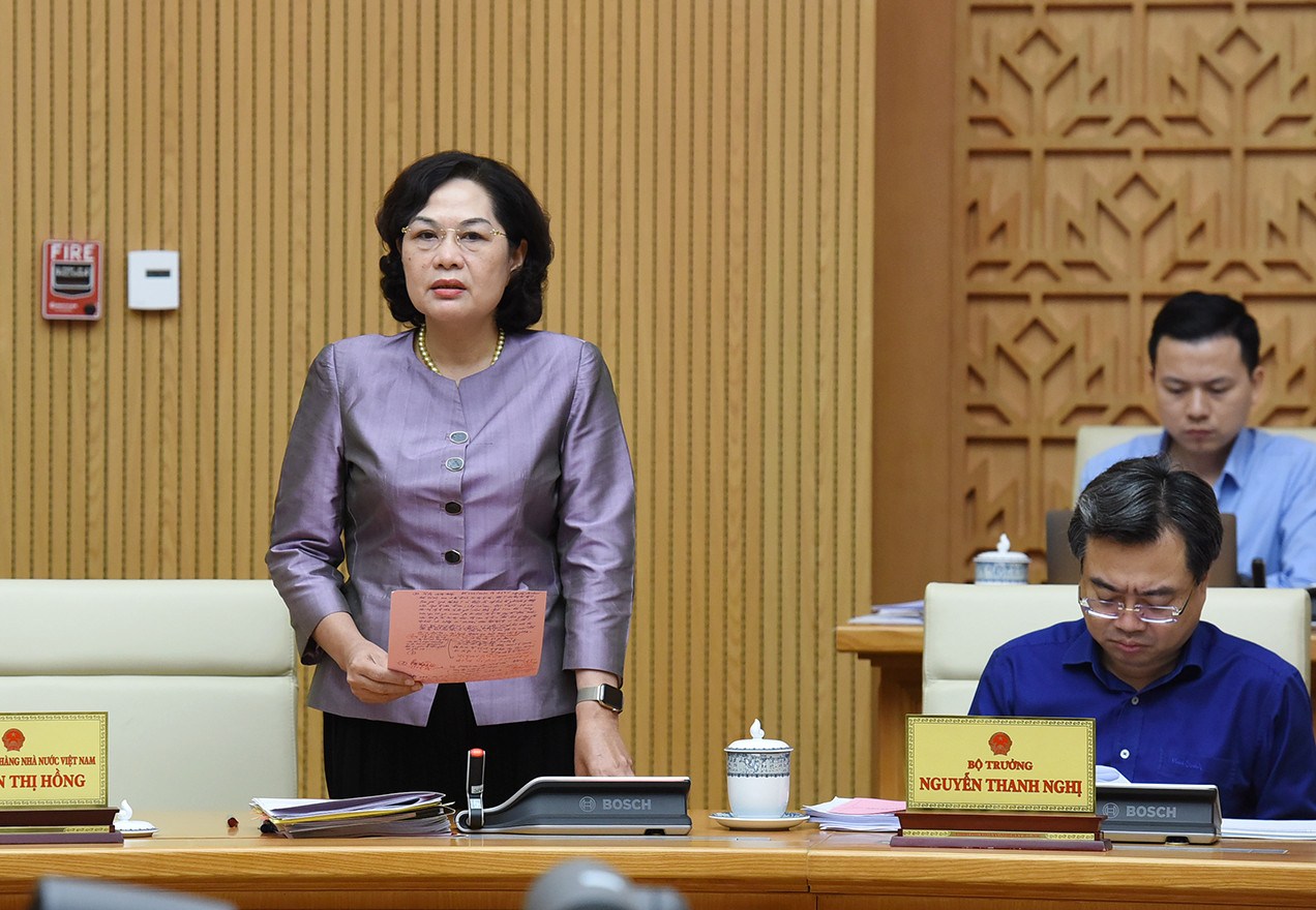 Thống đốc Ngân hàng Nhà nước Việt Nam Nguyễn Thị Hồng phát biểu.