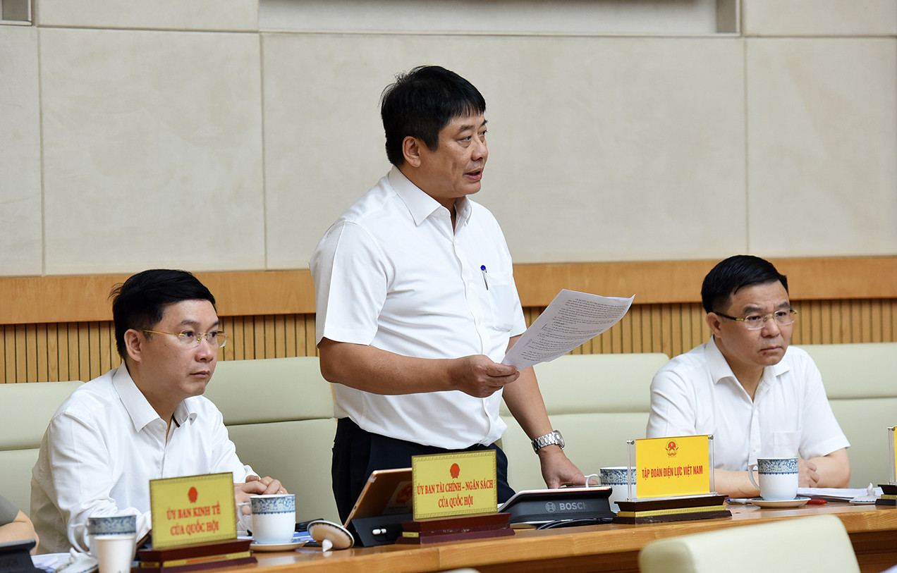 Tổng Giám đốc Tập đoàn Điện lực Việt Nam (EVN) Nguyễn Anh Tuấn phát biểu.