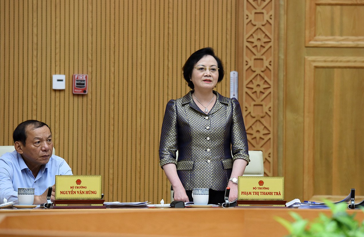 Bộ trưởng Nội Vụ Phạm Thị Thanh Trà phát biểu.