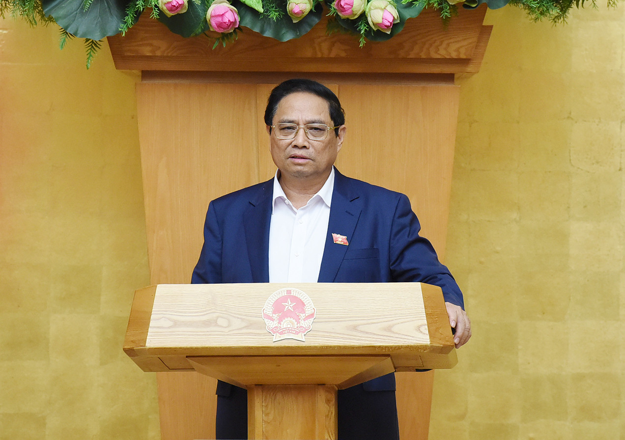 Thủ tướng Phạm Minh Chính phát biểu tại phiên họp.