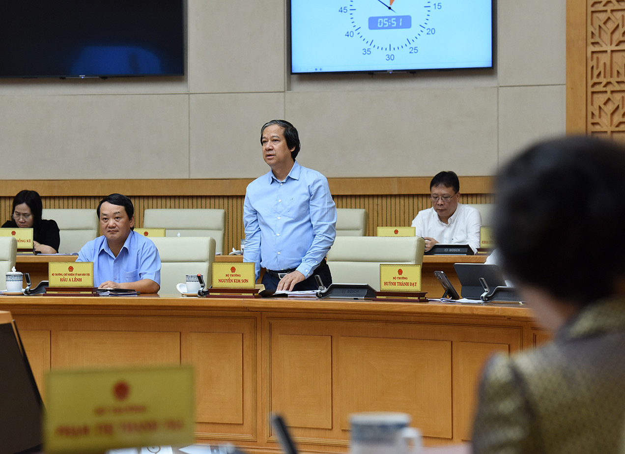 Bộ trưởng Giáo dục và Đào tạo Nguyễn Kim Sơn phát biểu.