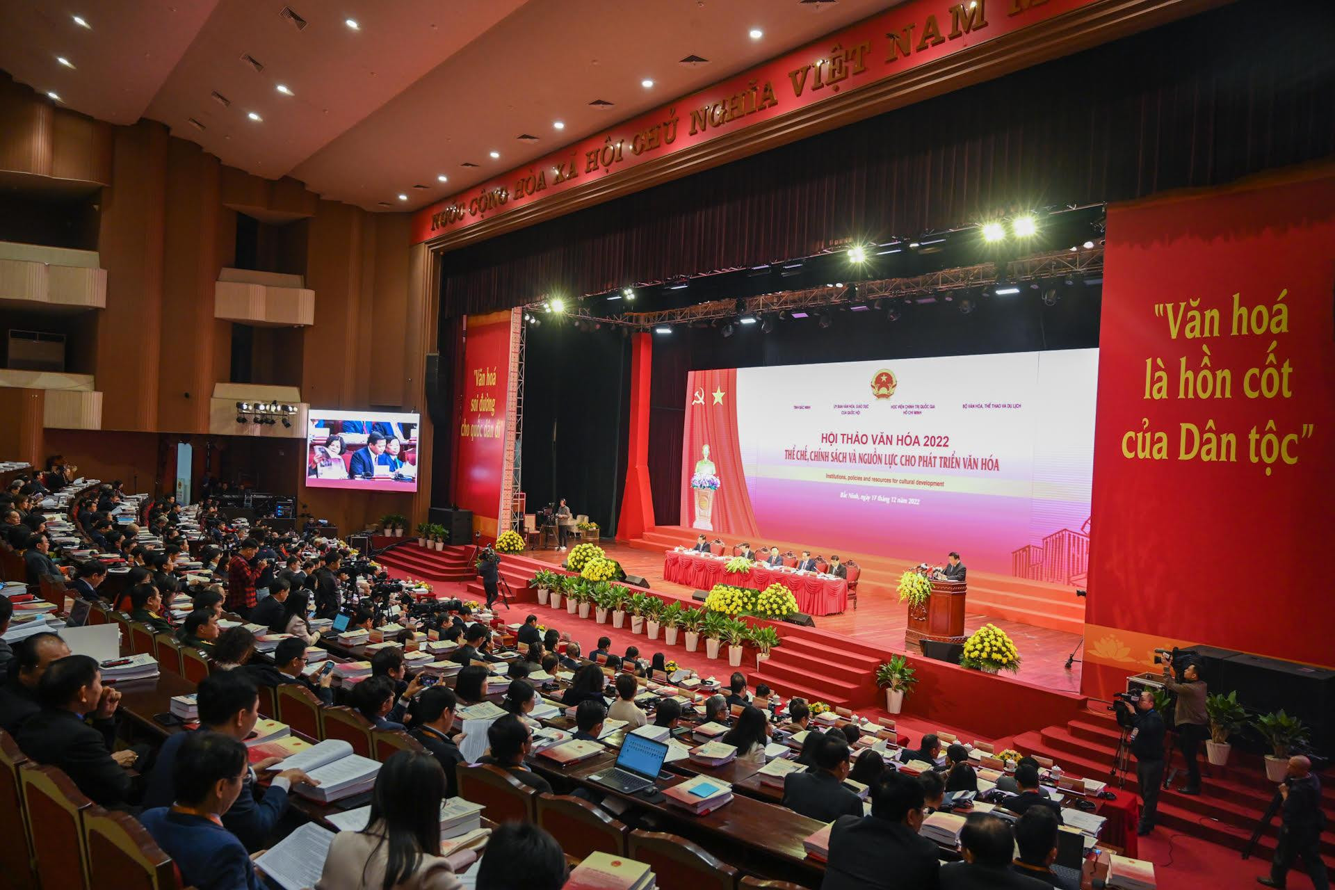 Quang cảnh hội thảo tại Trung tâm Văn hóa Kinh Bắc, tỉnh Bắc Ninh.