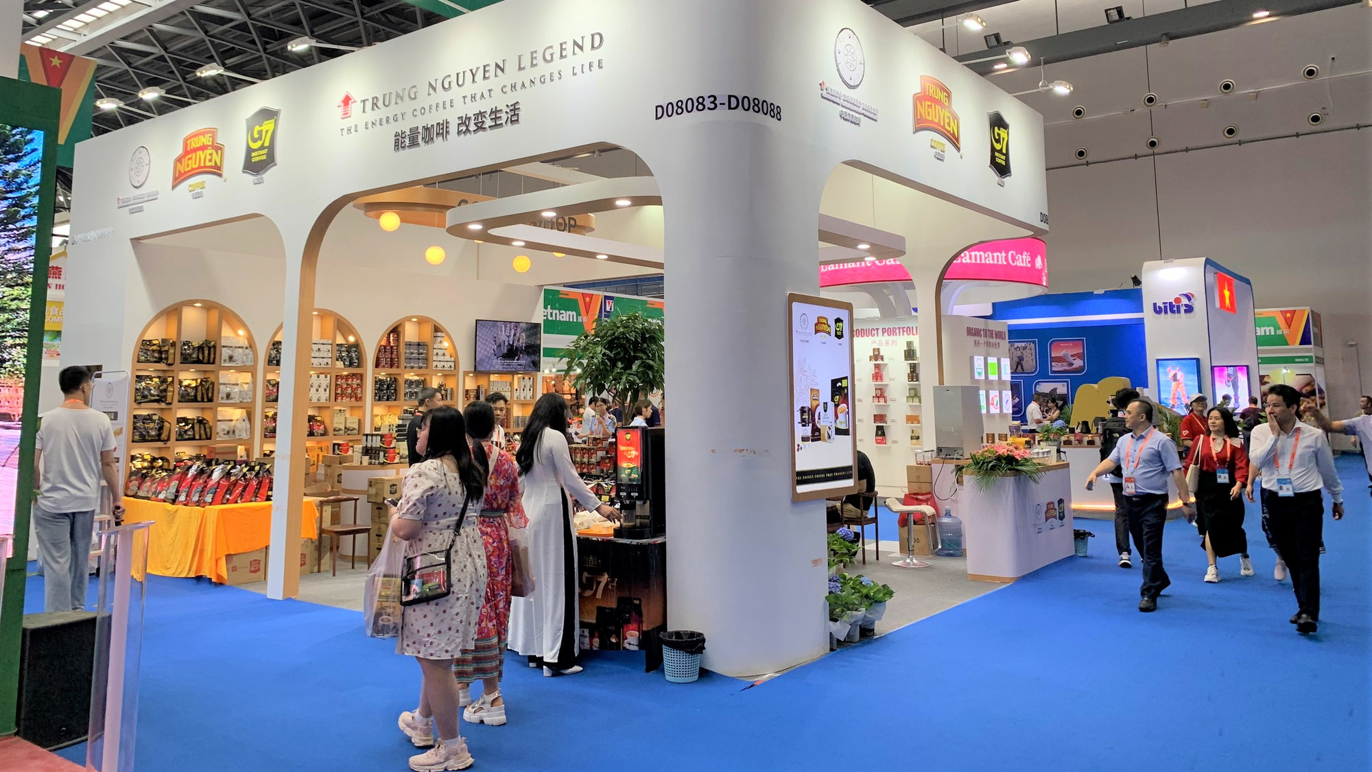 Cà phê Trung Nguyên tại Hội chợ.