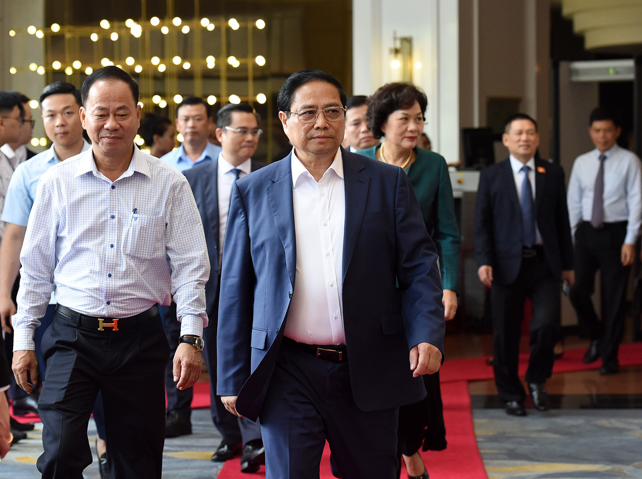 Thủ tướng Phạm Minh Chính đến dự và chứng kiến Lễ ký kết hợp đồng cấp tín dụng dự án thành phần Cảng hàng không quốc tế Long Thành.