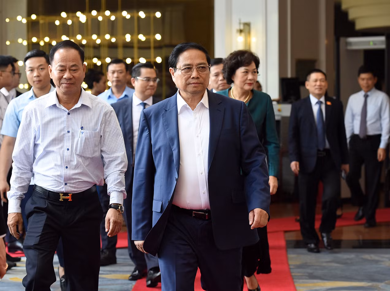 Thủ tướng Phạm Minh Chính đến dự và chứng kiến Lễ ký kết hợp đồng cấp tín dụng dự án thành phần Cảng hàng không quốc tế Long Thành.