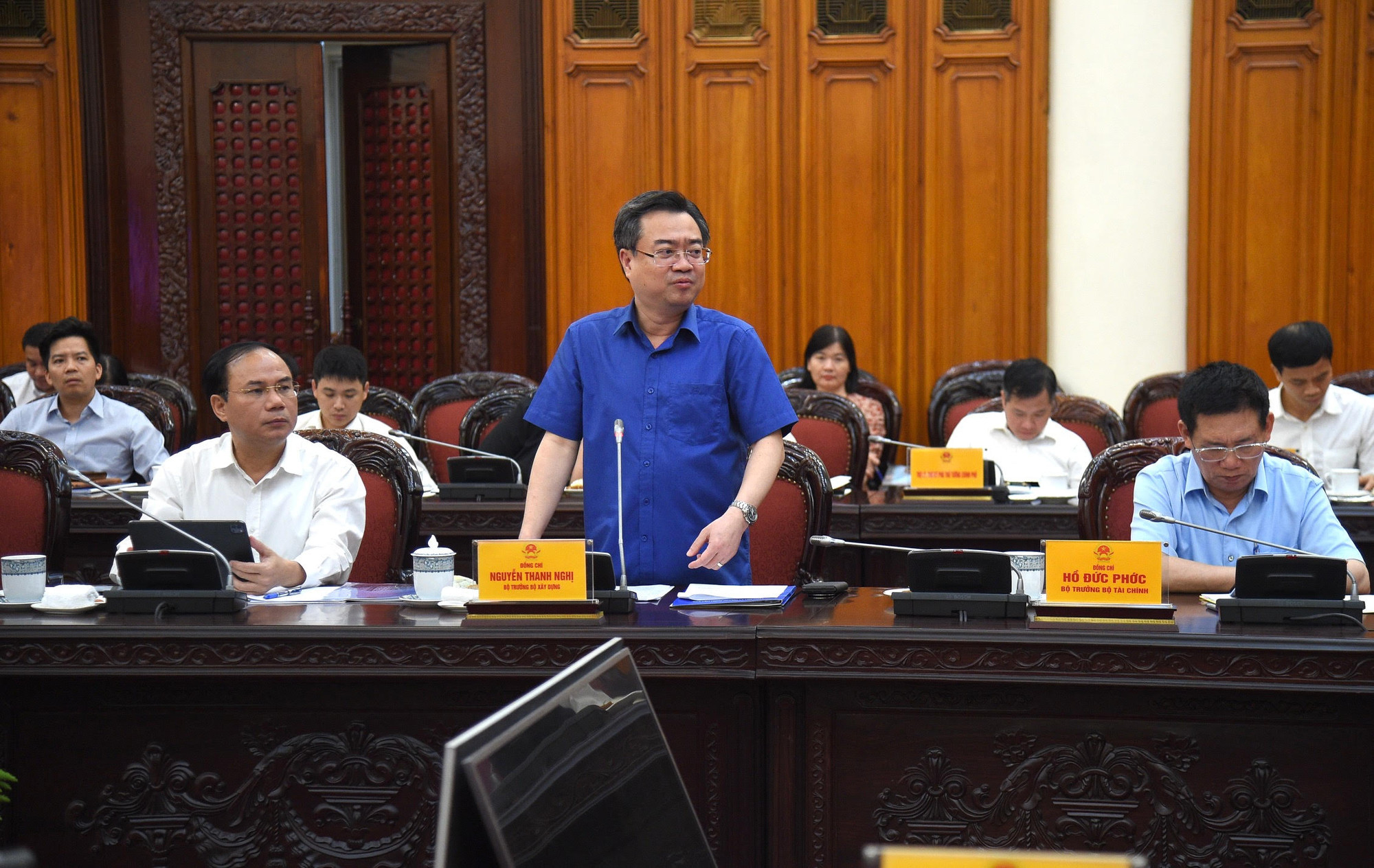 Bộ trưởng Xây dựng Nguyễn Thanh Nghị phát biểu.