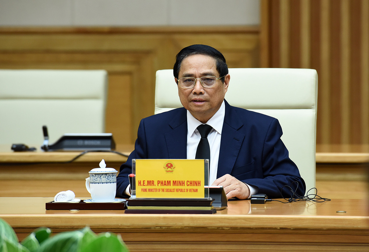 Thủ tướng Phạm Minh Chính phát biểu tại cuộc tiếp Chủ tịch Thượng viện Australia Sue Lines.