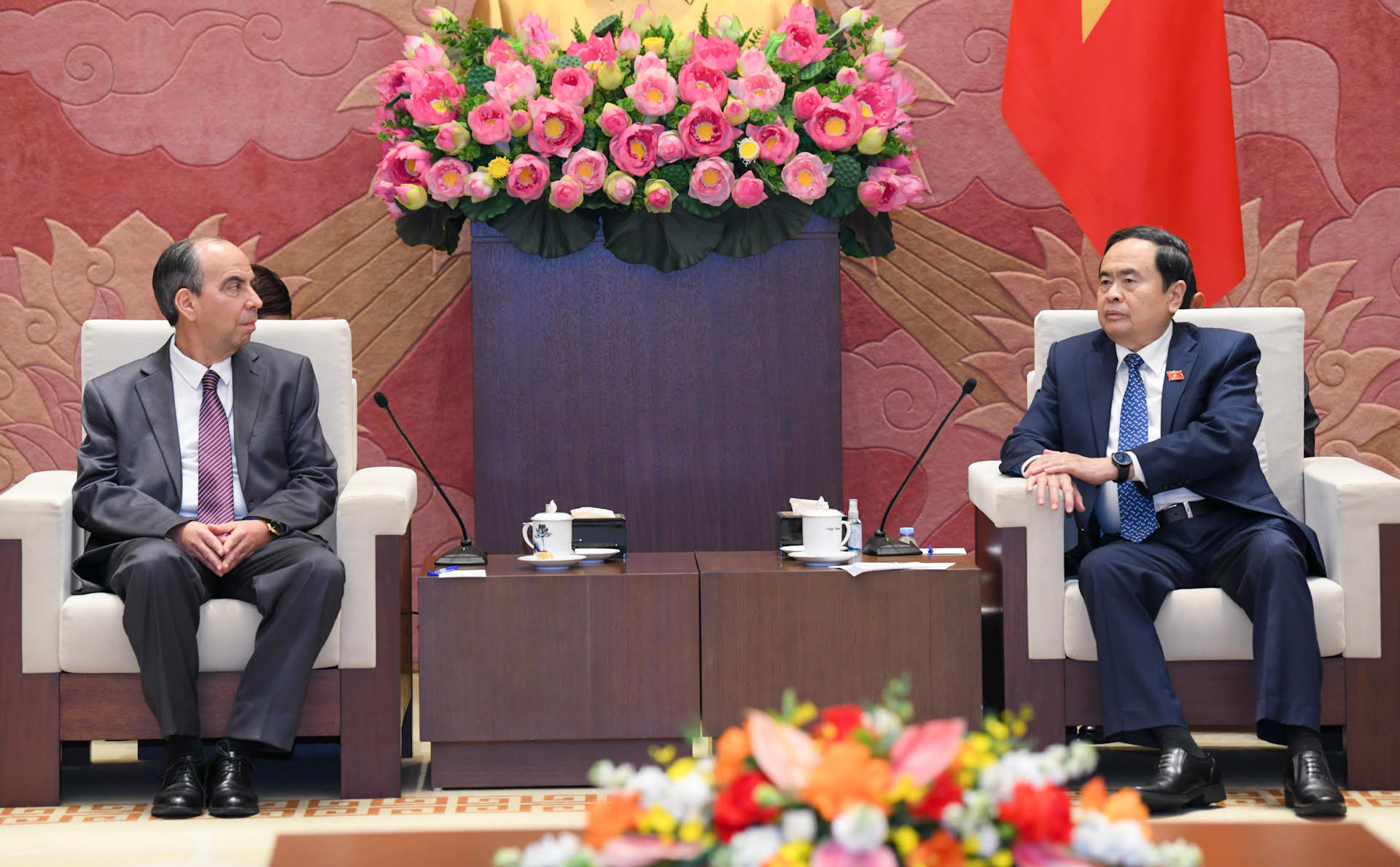 Chủ tịch Quốc hội Trần Thanh Mẫn tiếp Đại sứ Cuba Rogelio Polanco Fuentes.