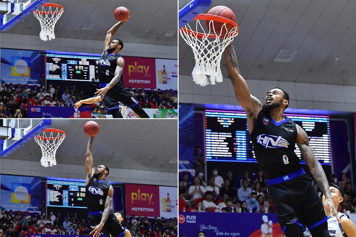 Tình huống úp rổ đẹp mắt của Shane Henry mang lại sự phấn khích cho toàn bộ cổ động viên có mặt tại nhà thi đấu.