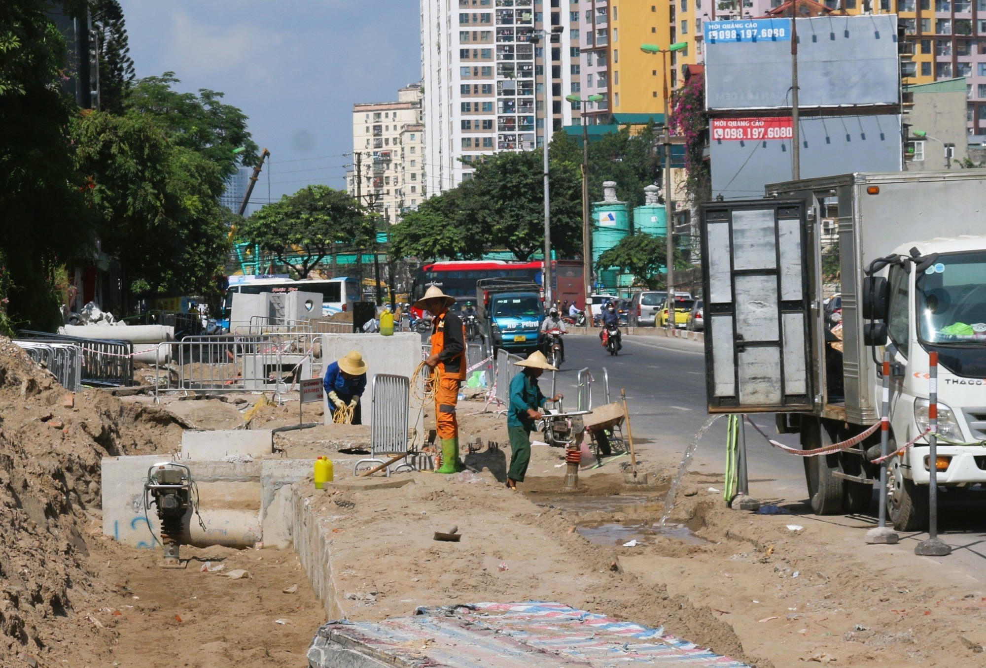 Nhà thầu tập trung đẩy nhanh tiến độ hầm chui Giải Phóng-Kim Đồng trên địa bàn quận Hoàng Mai (Hà Nội).