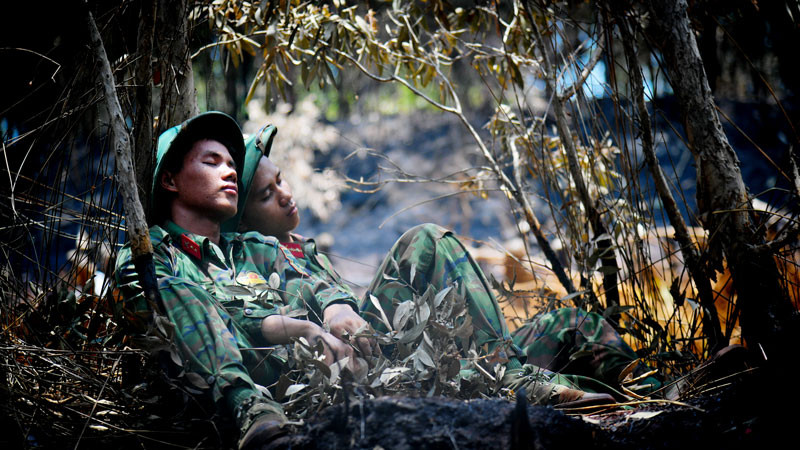 Tranh thủ chợp mắt.