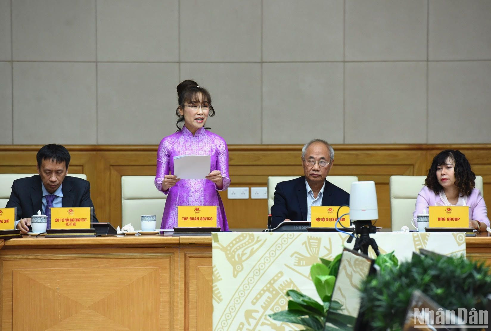 Bà Nguyễn Thị Phương Thảo, Chủ tịch Hội đồng quản trị Sovico Holdings phát biểu.