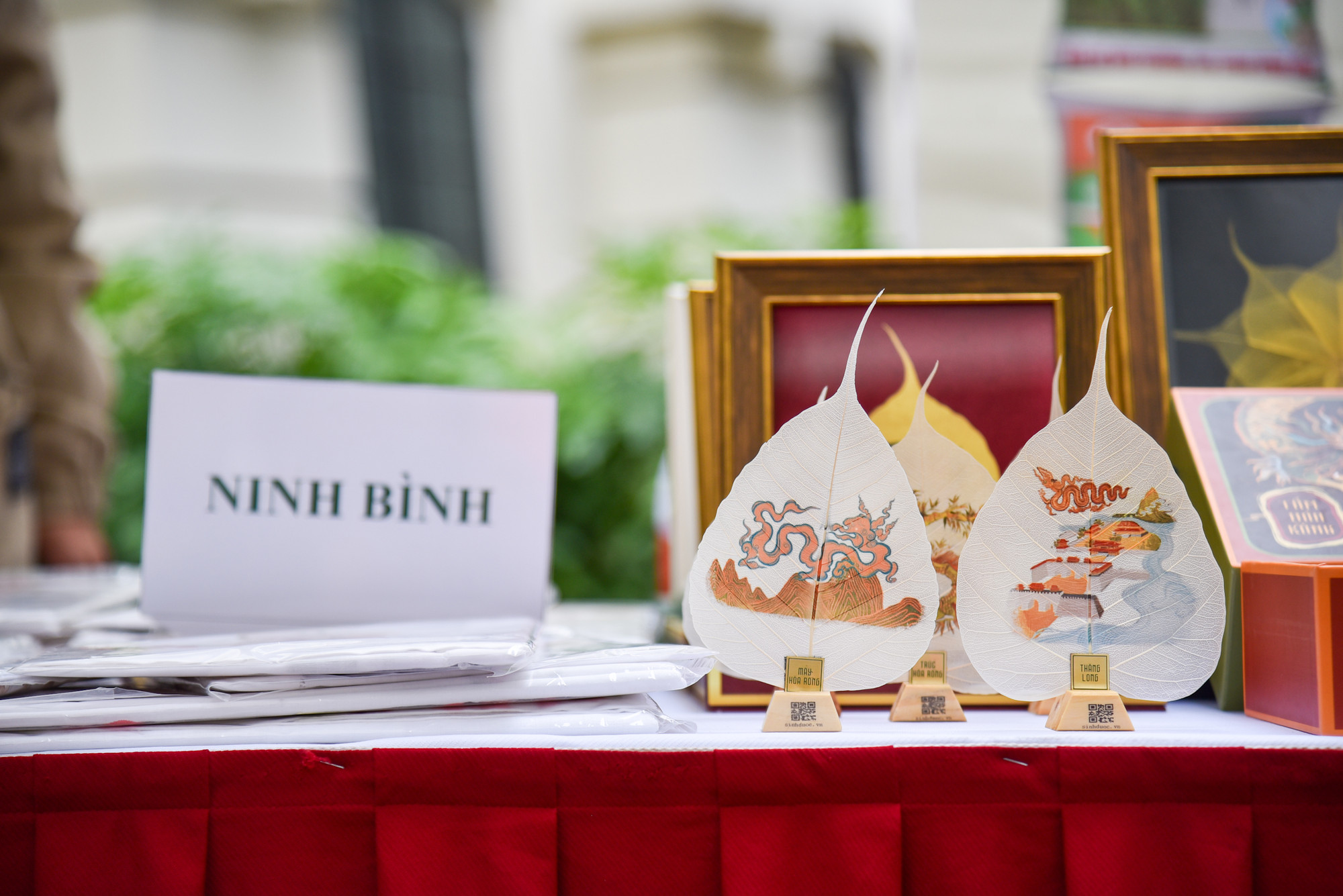 Tỉnh Ninh Bình cũng có sản phẩm độc đáo không kém, đó chính là những bức tranh được vẽ trên lá bồ đề.