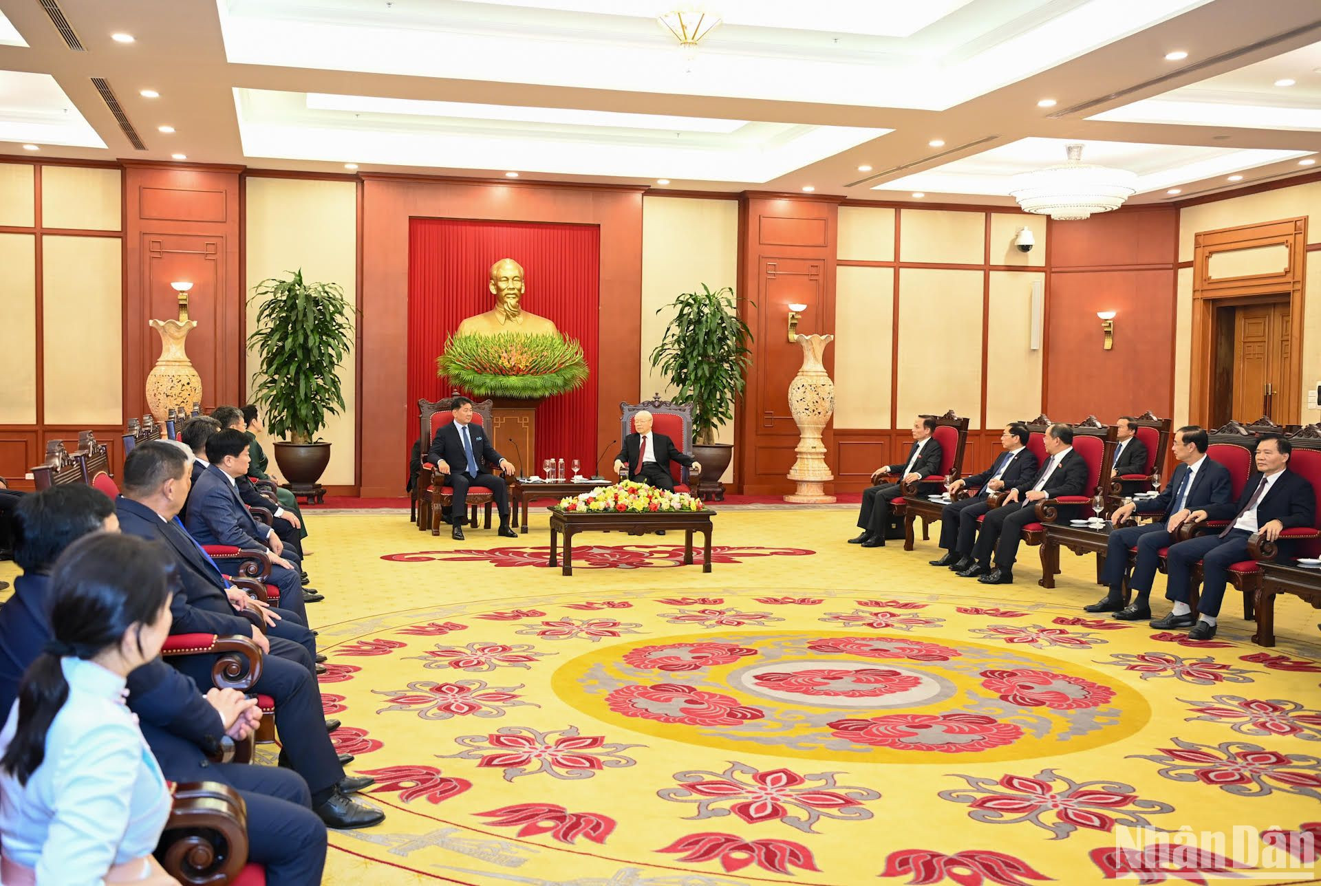 Quang cảnh buổi tiếp tại Trụ sở Trung ương Đảng.