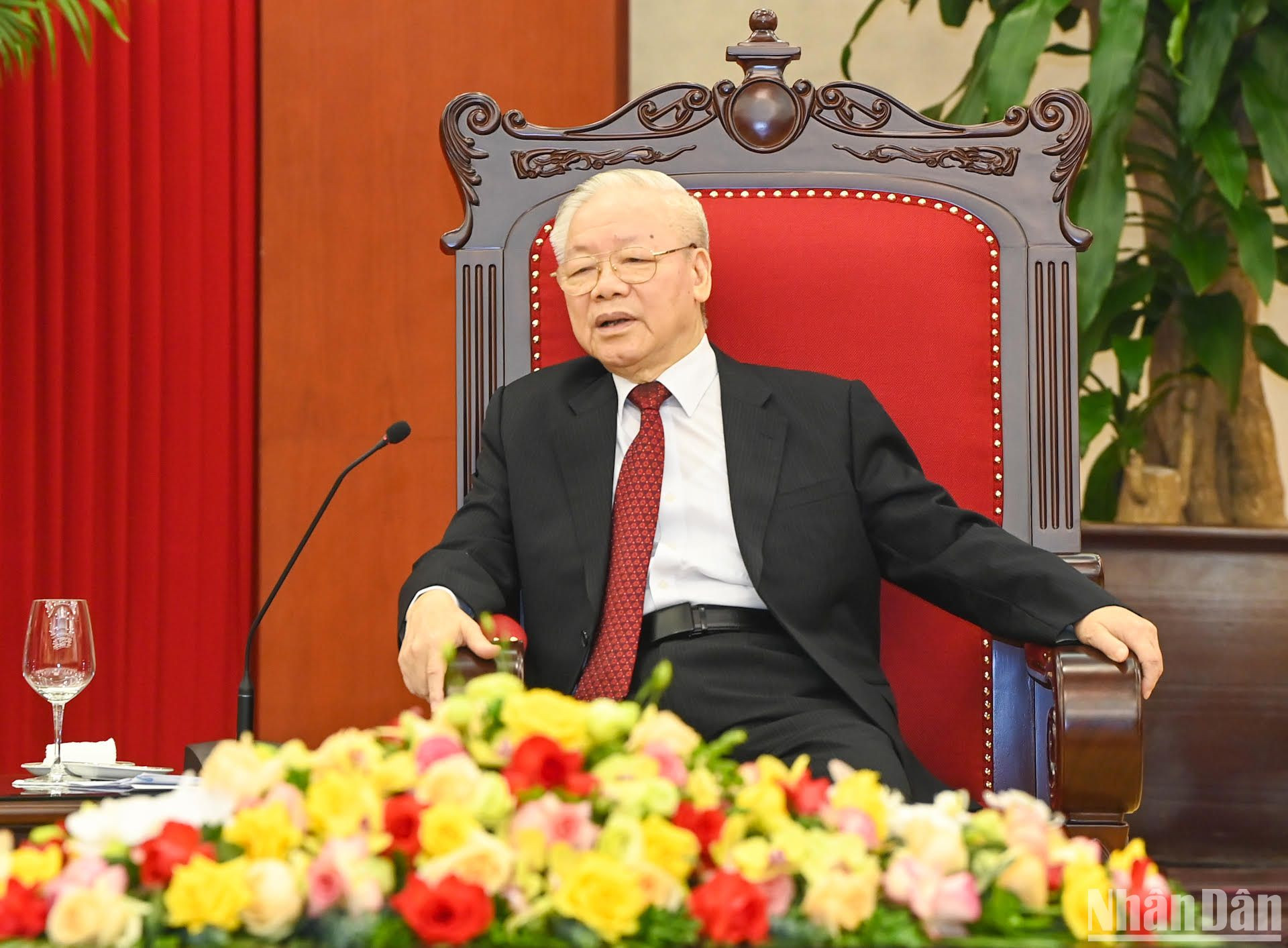 Tổng Bí thư Nguyễn Phú Trọng phát biểu tại buổi tiếp.