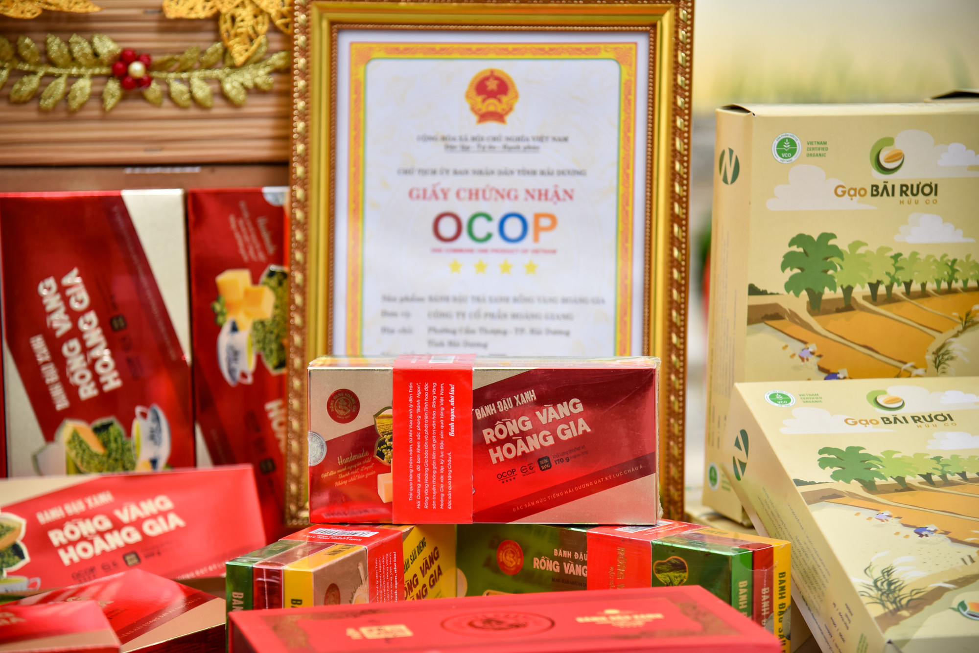 Sản phẩm bánh đậu xanh Rồng vàng Hoàng gia của tỉnh Hải Dương được chứng nhận OCOP 4 sao.