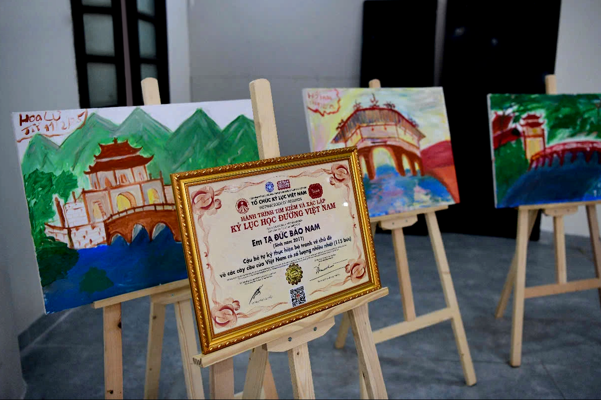 "Những nhịp cầu yêu thương" của em đã tạo nên sức lan tỏa với cộng đồng, tranh được bán đấu giá gây quỹ phục vụ mục đích nhân đạo. Tháng 3/2025, Tạ Đức Bảo Nam được Tổ chức Kỷ lục Việt Nam xác lập kỷ lục với danh hiệu "Cậu bé tự kỷ vẽ nhiều nhất về các cây cầu Việt Nam" (115 bức).