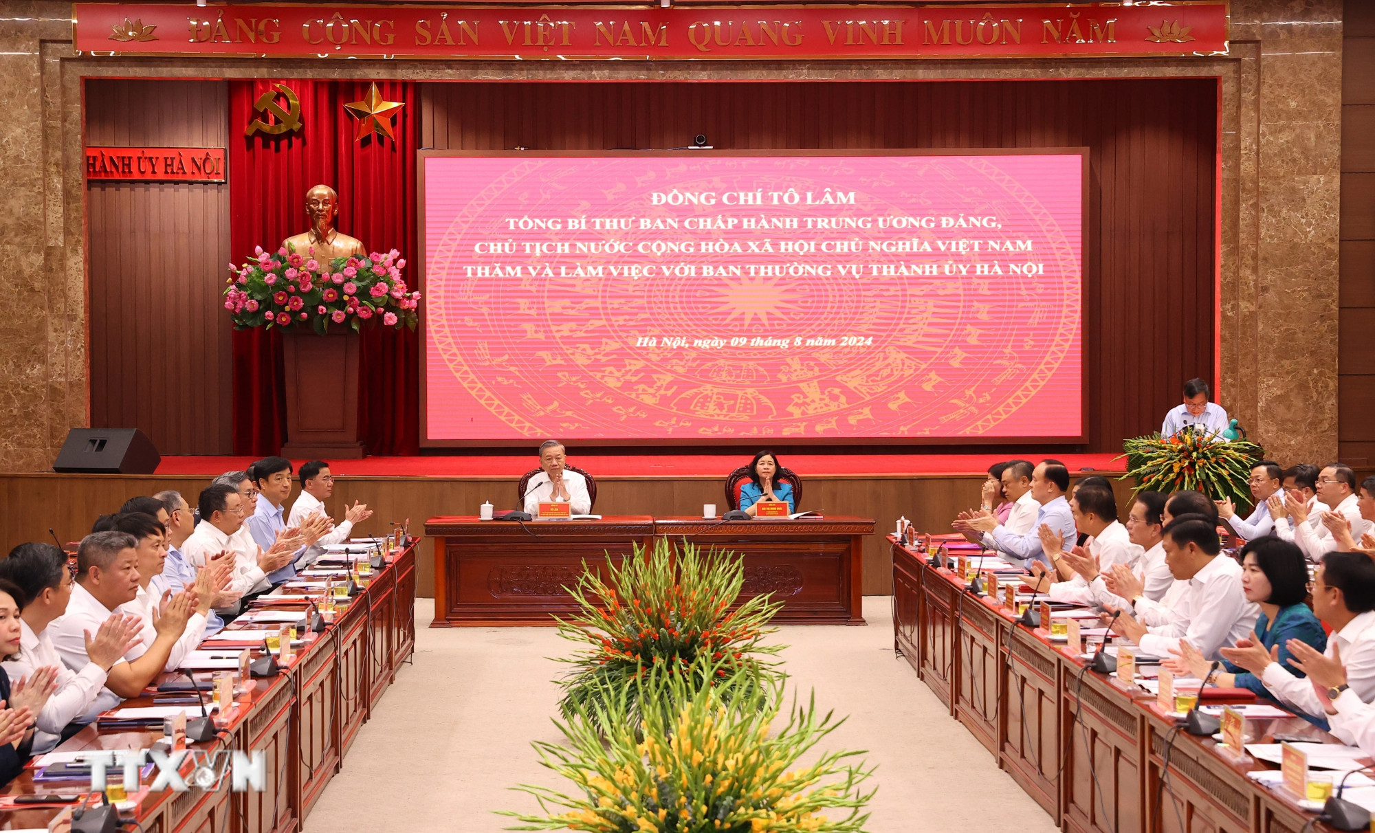 Tổng Bí thư, Chủ tịch nước Tô Lâm làm việc với Ban Thường vụ Thành ủy Hà Nội.