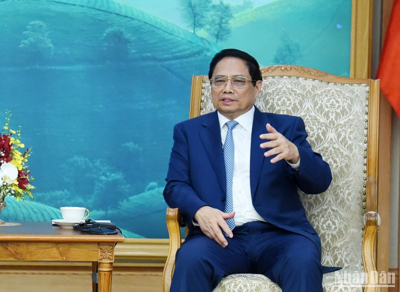 Thủ tướng Phạm Minh Chính phát biểu tại buổi tiếp.